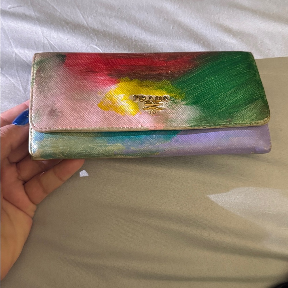 Prada handpainted Artistic Multicolor Wallet - Picture 3 of 17